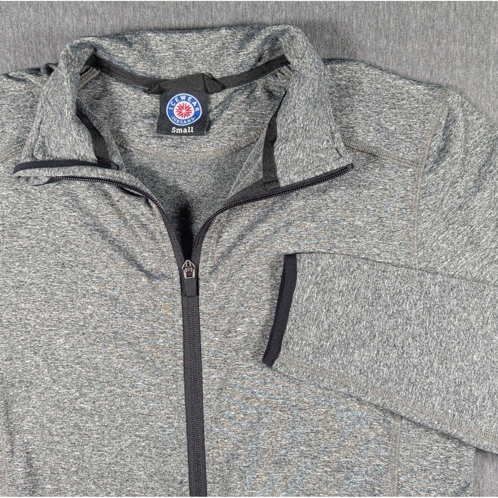 ICEWEAR Fjolnir Small Zip Up Light Fleece Sweater Mock Neck ICELAND Heather Gray
